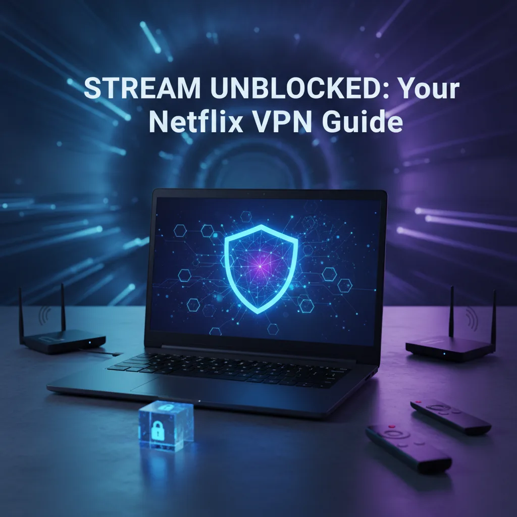 Editorial blog hero image for a VPN product article about: which VPN to use for Netflix. Topic context: Which VPN to use